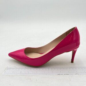 XYD Pink Pointy Toe Pumps Slip On Kitten Heel for Office Lady Daily Wearing Shoe
